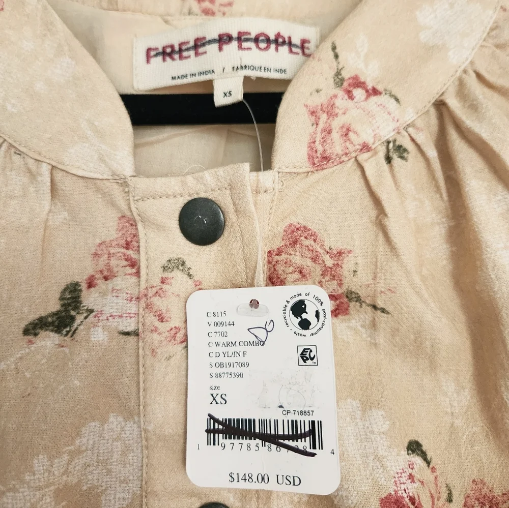 NWT Free People Rory Floral Bomber Jacket Size XS $148 Retail - Picture 6 of 7